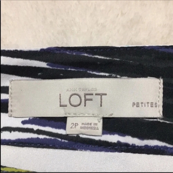 Loft Peacock Aline Mini Skirt Exposed Zipper 2P - Picture 3 of 9